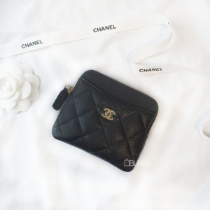[당일 발송] 샤넬 클래식 코인 지퍼 카드 지갑 캐비어 블랙 선물 AP2061 - 부루 구매대행