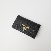 프라다 비텔로그레인 똑딱이 카드 지갑 블랙 클래식 로고 1MC122 - 부루 구매대행